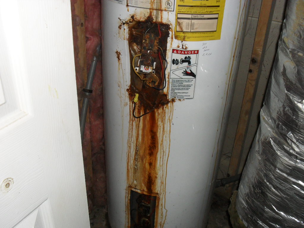 damaged water heater